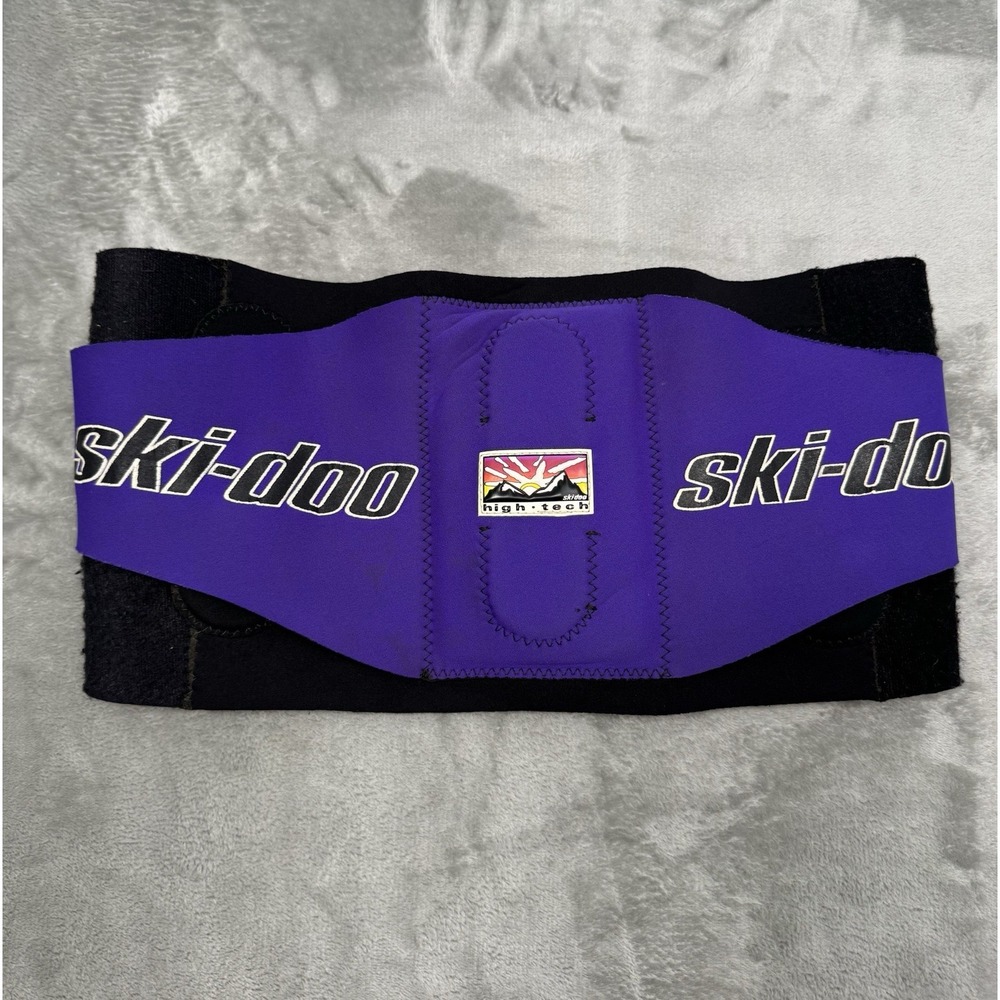 Vintage Ski Doo Racing Kidney Belt Purple Stretch Back Support Snowmobile Retro